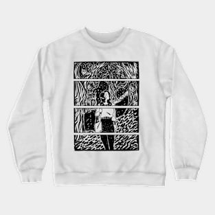 Fairycore Cottagecore Girl Lost in the Woods Comic Strip Crewneck Sweatshirt